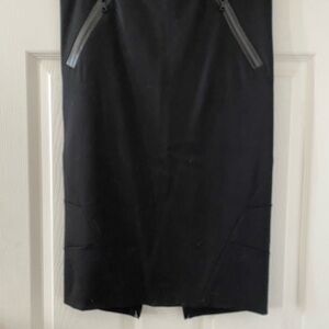 Prada Black Pencil Skirt with Diagonal Zip Details